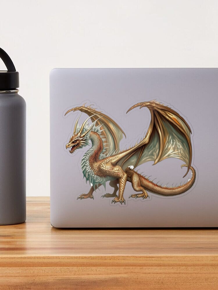 Epic High Detailed Brass Dragon: High Fantasy Magic and Roleplay games |  Sticker