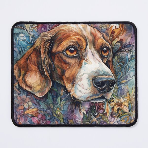 Item preview, Tribal Floral Beagle Dog Art 2 designed and sold by DiatomDesigns.
