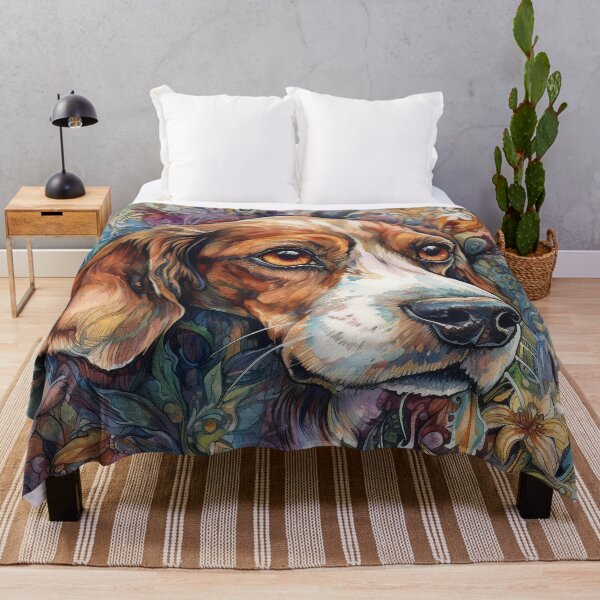 Item preview, Tribal Floral Beagle Dog Art 2 designed and sold by DiatomDesigns.