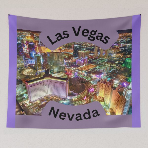 Artikelvorschau, Las Vegas bei Nacht mit Neonlichtern Nevada entworfen und verkauft von LGMmugsdesign.