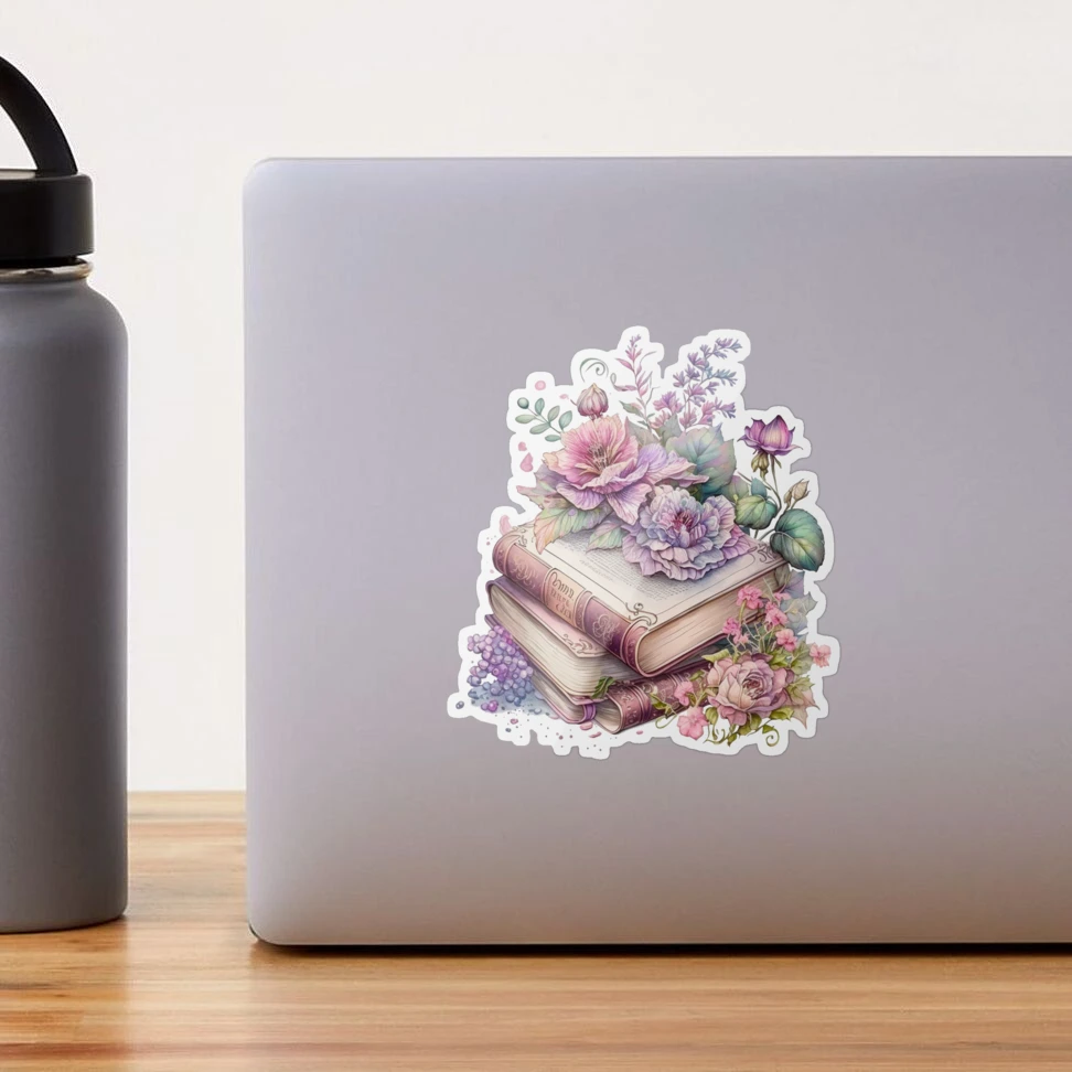 The Wren Flower Sticker / Romance Moody Floral Sticker / Reader Sticker/  Book Obsessed/ Reading/ Laptop/ Kindle Sticker/ Water Bottle -  Denmark