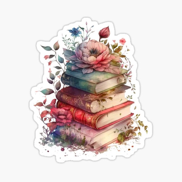 Stack of Antique Books Sticker for Sale by murkyswamp