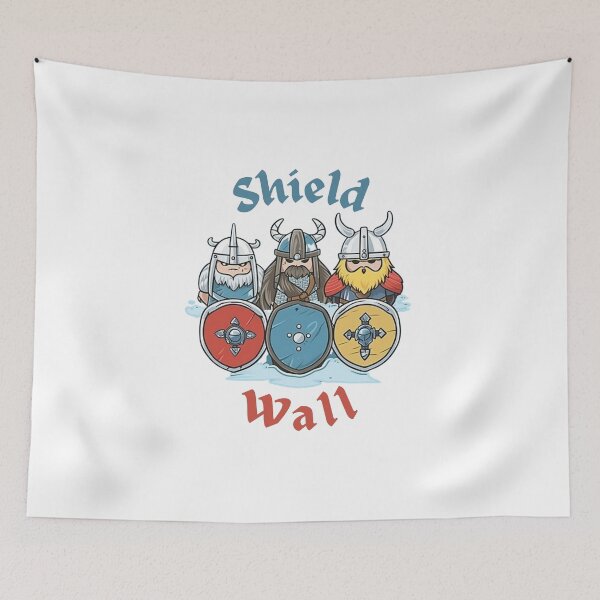 Item preview, Shield Wall, Viking warriors, Cartoon Vikings, Valhalla, Vikings, Pagans, Colorful Vikings, Shields, Viking Shields, Uhtred designed and sold by BrinaandPops.