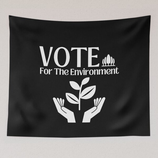 Item preview, Vote For The Environment White Text Modern Slogan Design designed and sold by EarthArtDesigns.