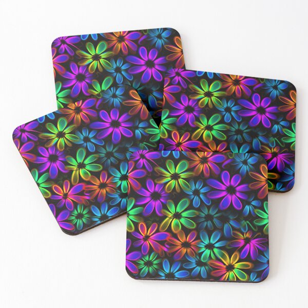 Item preview, Pop Flowers | Neon | Pattern designed and sold by StickeryPickery.