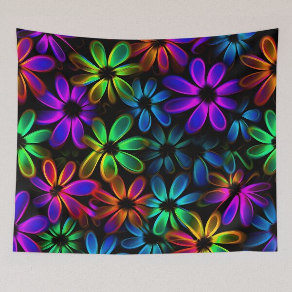 Item preview, Pop Flowers | Neon | Pattern designed and sold by StickeryPickery.