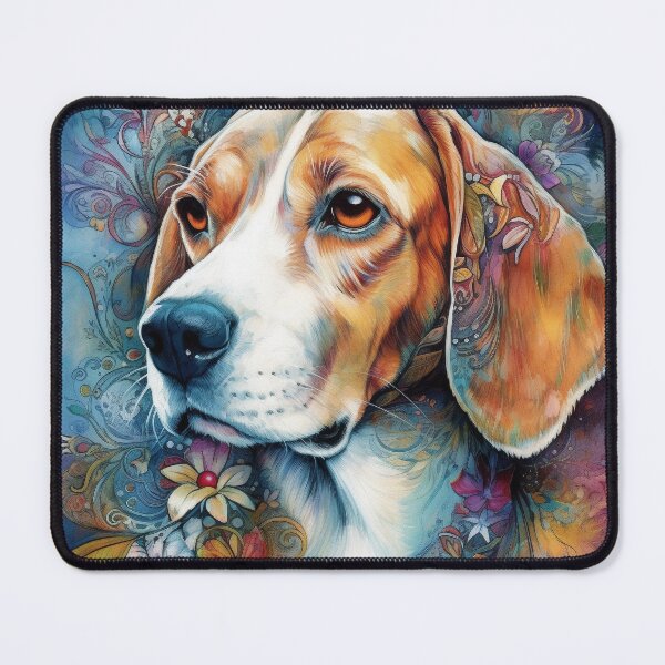 Item preview, Tribal Floral Beagle Dog Art 4 designed and sold by DiatomDesigns.