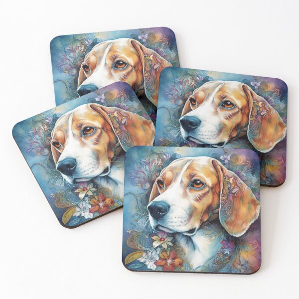 Item preview, Tribal Floral Beagle Dog Art 4 designed and sold by DiatomDesigns.