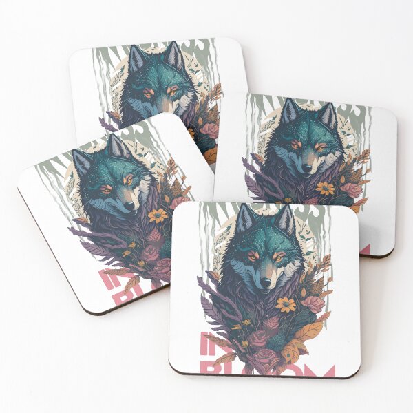 Item preview, wolf in flowers designed and sold by JasyStudio.