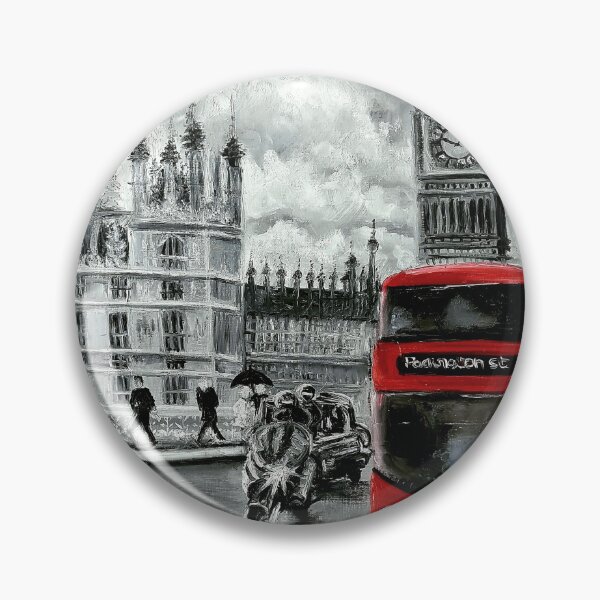 Artikelvorschau, London und ein roter Bus entworfen und verkauft von OilPaintsHatts.