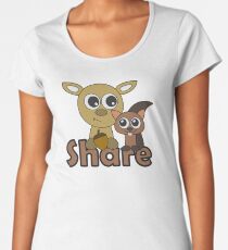 Deer and Squirrel Share Women's Premium T-Shirt