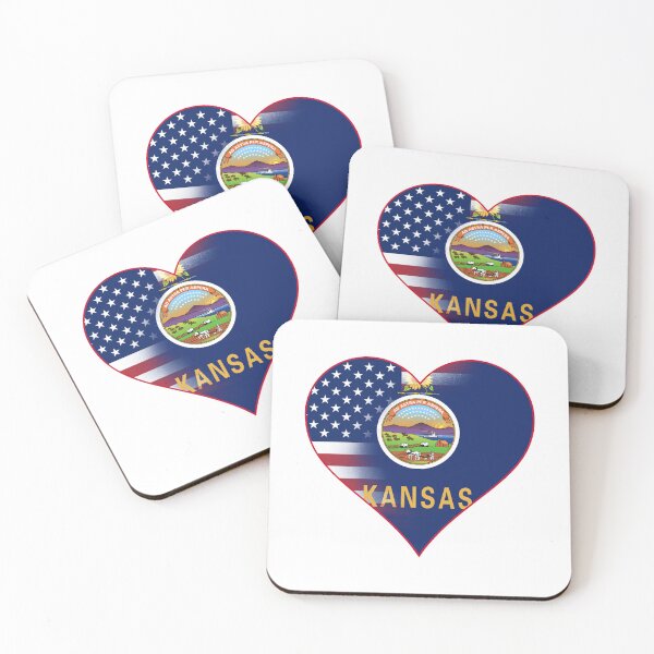 Item preview, State of Kansas Flag and American Flag Fusion Design designed and sold by Gsallicat.