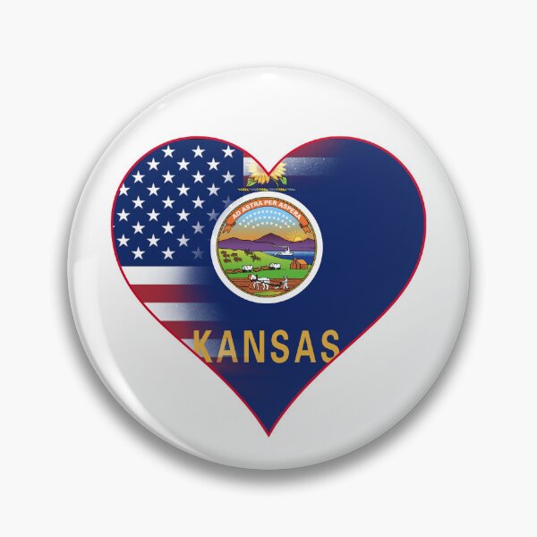Item preview, State of Kansas Flag and American Flag Fusion Design designed and sold by Gsallicat.