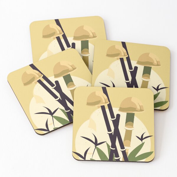 Item preview, Minimal Bamboo Psychedelic Mushroom | Zen Bamboo Forest | Mind Exploration Mushroom Design designed and sold by mindexploration.