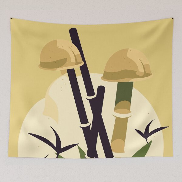 Item preview, Minimal Bamboo Psychedelic Mushroom | Zen Bamboo Forest | Mind Exploration Mushroom Design designed and sold by mindexploration.