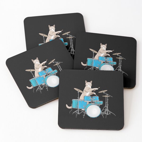 Item preview, Cat Playing Drums - Blue  designed and sold by MarciaFe.
