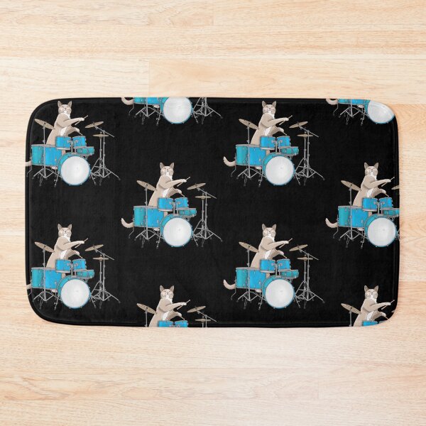 Item preview, Cat Playing Drums - Blue  designed and sold by MarciaFe.