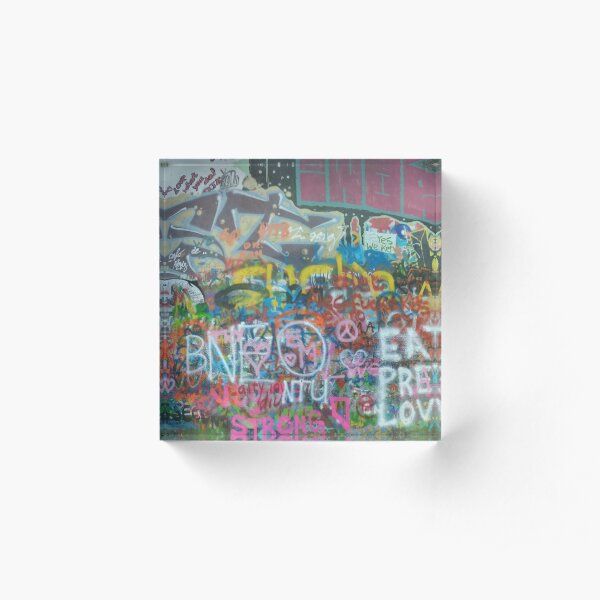 John Lennon Wall Acrylic Block