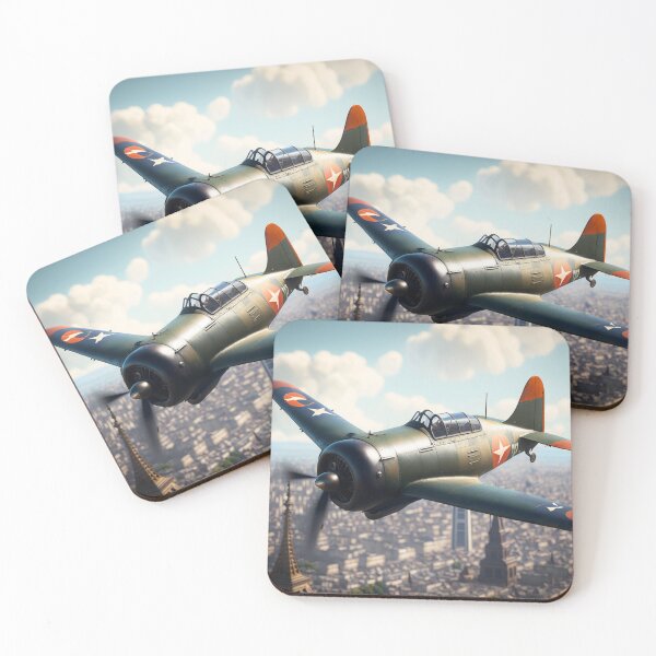 Item preview, Mitsubishi A6M Zero Flying over Paris Skyline designed and sold by SolarRail Gaming.