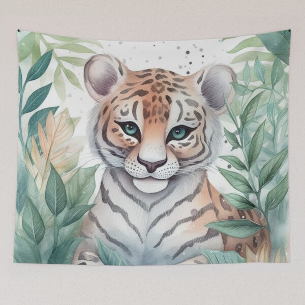 Item preview, Nursery Watercolor Illustration Baby Tiger Print designed and sold by Dani Ashbury.