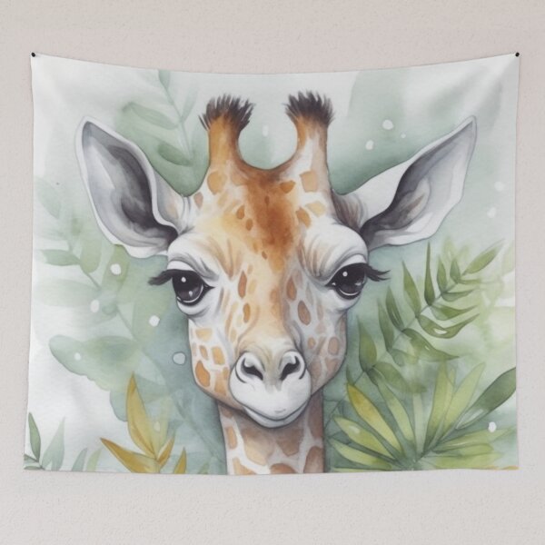 Item preview, Nursery Watercolor Illustration Baby Giraffe Print designed and sold by Dani Ashbury.