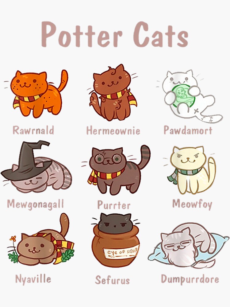 Potter Cats T-Shirt, Funny Gifts For Cat Lovers Tshirt Potter Cats T-Shirt, Funny Gifts For Cat Lovers Tshirt