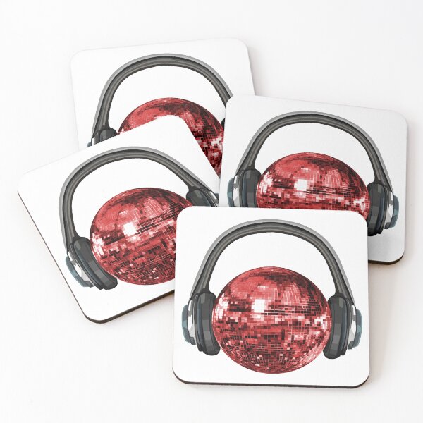 Item preview, Bola de discoteca roja retro con auriculares designed and sold by Deborah Camp.