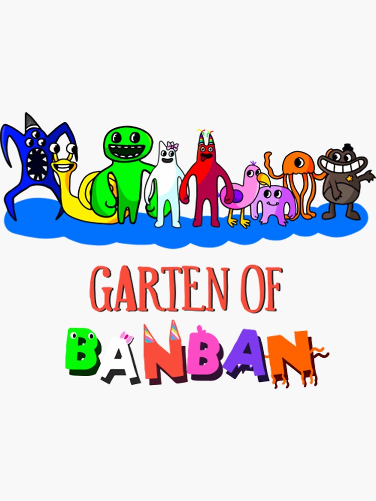 Garten of Banban Characters With Logo Artwork PNG Digital 