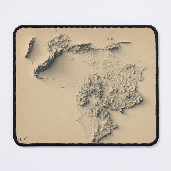 Item preview, Venezuela Shaded Relief Map 3D digitally-rendered designed and sold by ThinkAboutMaps.
