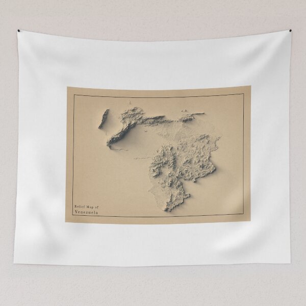 Item preview, Venezuela Shaded Relief Map 3D digitally-rendered designed and sold by ThinkAboutMaps.