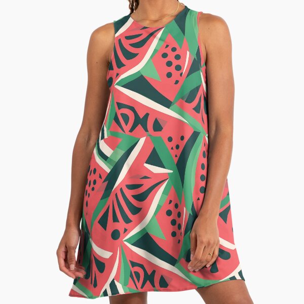 chinese dress ladies DRTGEDS Watermelon Fresh Fruit Womens Summer Dress Casual Swing Short  Sleeve Sundresses for Daily Wear, Shopping at Amazon Women's Clothing store main image 0