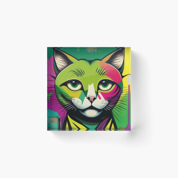 Item preview, Gato colorido de olhos verdes designed and sold by GirlaineSQ.