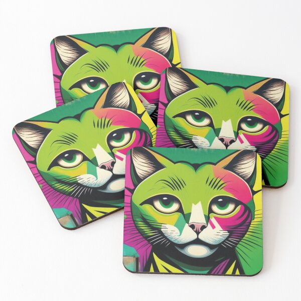 Item preview, Gato colorido de olhos verdes designed and sold by GirlaineSQ.