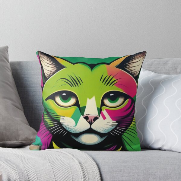 Item preview, Gato colorido de olhos verdes designed and sold by GirlaineSQ.