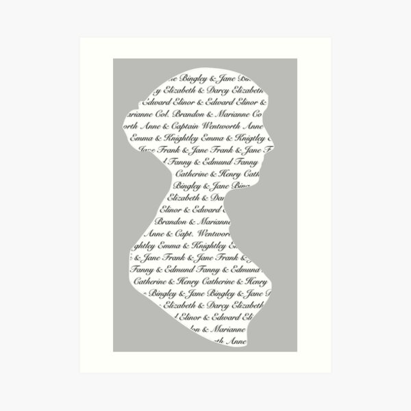 Jane Austen silhouette Art Print