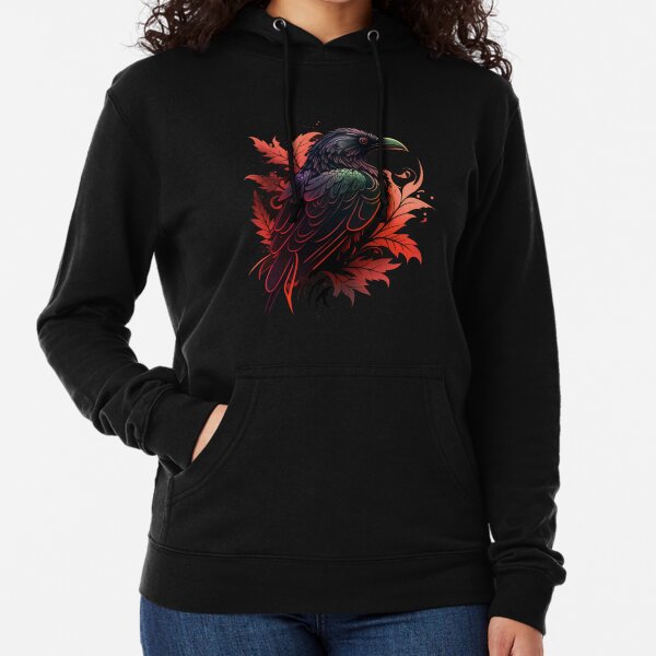 Autumn Gothic Crow Raven Emblem Lightweight Hoodie
