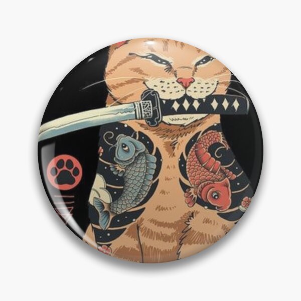 Item preview, Yakuza, Catana, Cat, Meow, Oren, Samurai, Jepanes, Art, Anime, Aesthetic, Cute designed and sold by Nashaz.