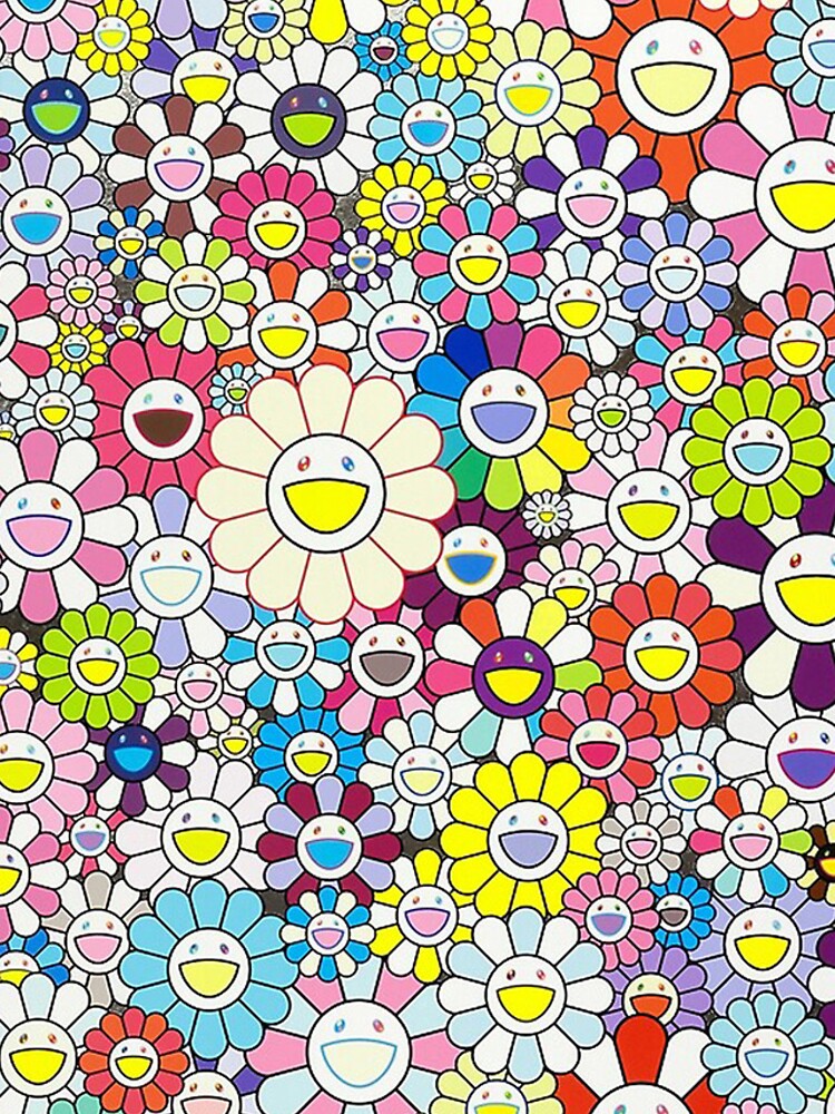 Discover 村上隆 スマホケース IPHONE ケース クリア カバー 村上 隆 Rainbow Flower 虹 花 Murakami Paint Art Takashi Murakami Colorful