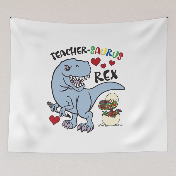 Item preview, Autism Teacher, Teacher-saurus Rex Cute hearts Dinosaur designed and sold by Dolphin Graphic.