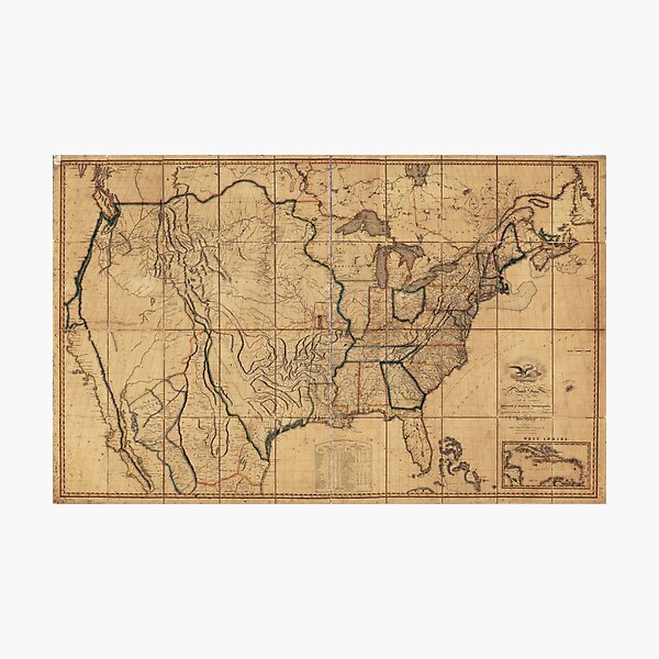 Item preview, Map of the United States by John Melish (1818) 3rd State designed and sold by allhistory.