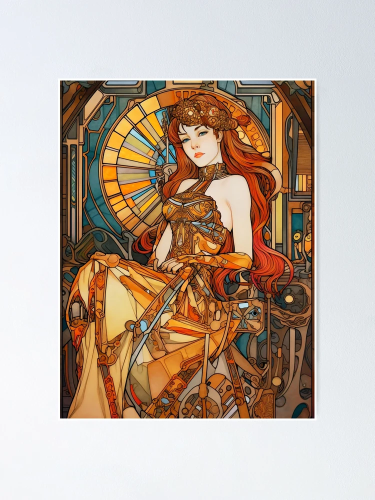 Art Nouveau Stained Glass Lampアルフォンスミュシャ Art Nouveau Stained Glass