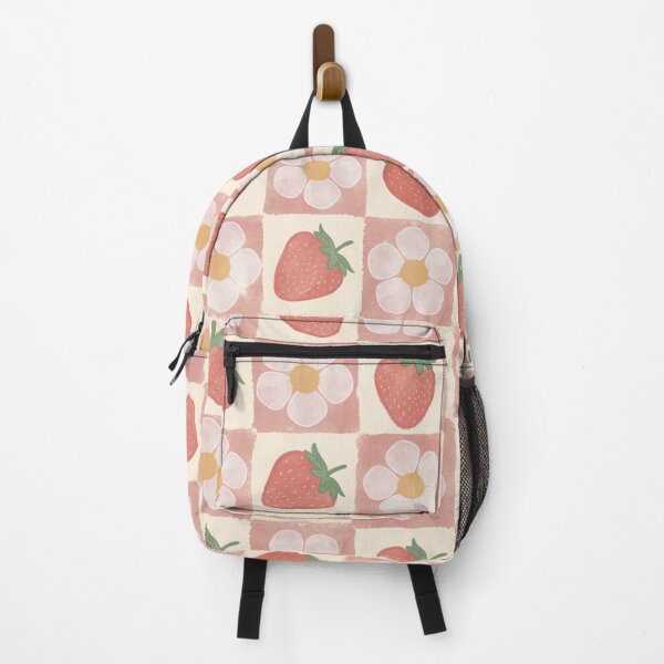 Item preview, Strawberry and flower checkers designed and sold by Hilary Morrison.