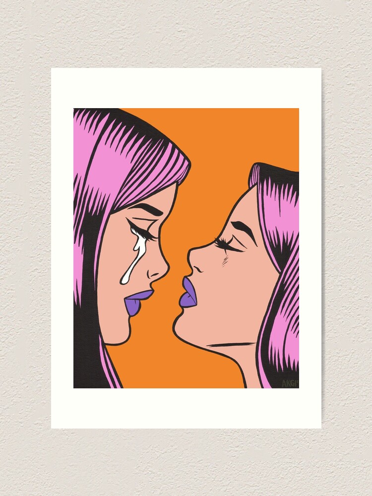 Pink Hair Crying Comic Girl Twins Art Print For Sale By Turddemon