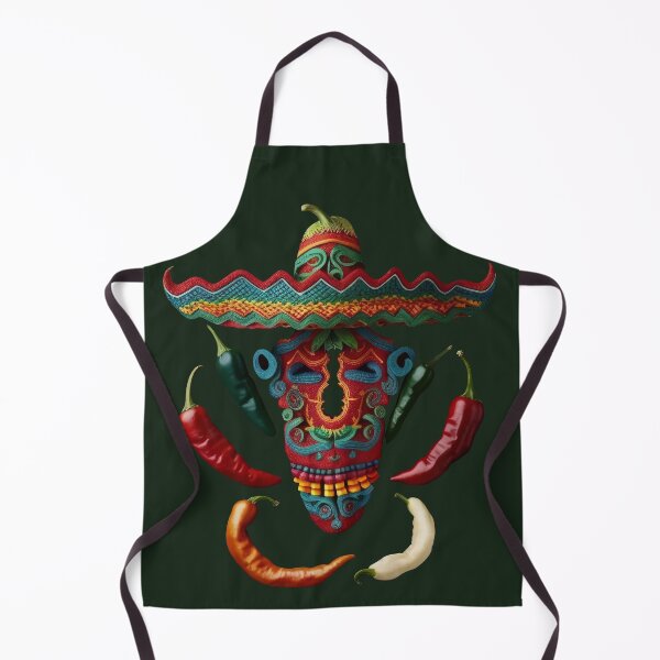 Item preview, Chili Peppers abstract mask art mexican food designed and sold by Tio-Tecun.