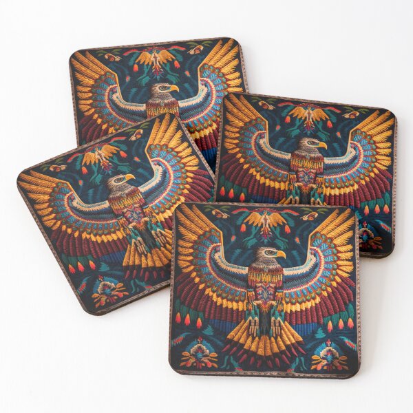 Item preview, Golden Eagle textil abstract art designed and sold by Tio-Tecun.