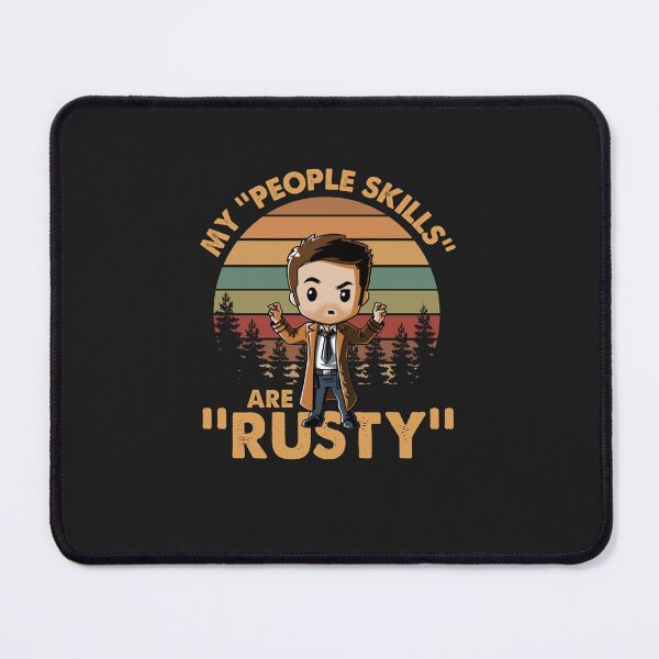 Item preview, Castiel Supernatural My People Skills Are Rusty Cartoon Vintage T-Shirt, Winchesters Shirt, Dean Supernatural Shirt designed and sold by sha12q0alic.