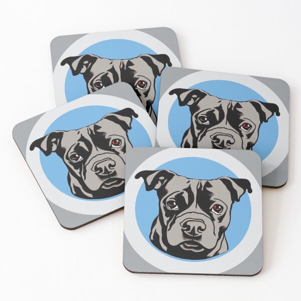 Item preview, Cute Blue Staffordshire Bull Terrier Puppy Pewter designed and sold by Bloomin'  Arty Families.