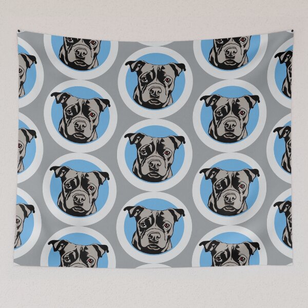 Item preview, Cute Blue Staffordshire Bull Terrier Puppy Pewter designed and sold by Bloomin'  Arty Families.