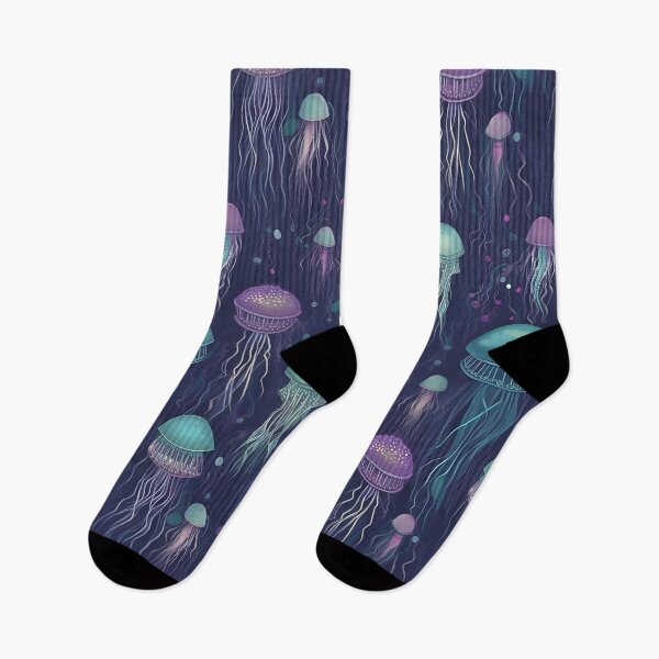 Item preview, Luminescent Jellyfish Duvet Cover - Neon glowing turquoise jellyfish designed and sold by Kentala.