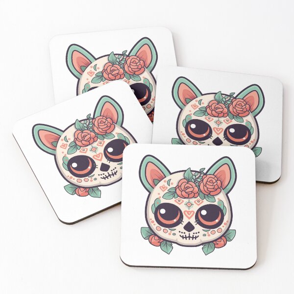 Item preview, Cat Sugar Skull Cute Kitty Kitten Cat Cinco de Mayo Cat Sugar Skull Halloween designed and sold by EmilyFNM3D.